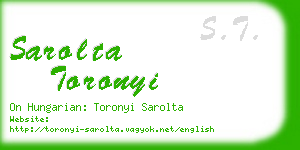 sarolta toronyi business card